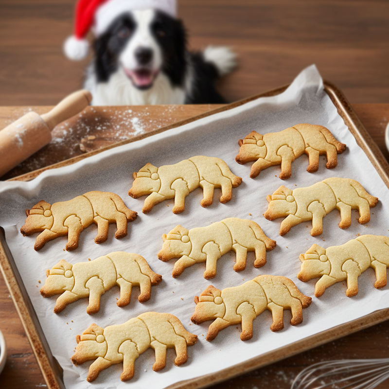 Border Collie with Santa Hat (Full-Body)