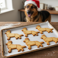 German Shepherd with Santa Hat Set (2pcs)