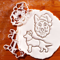 German Shepherd with Santa Hat Set (2pcs)