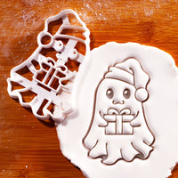 Christmas Ghost with Present & Cute Skull