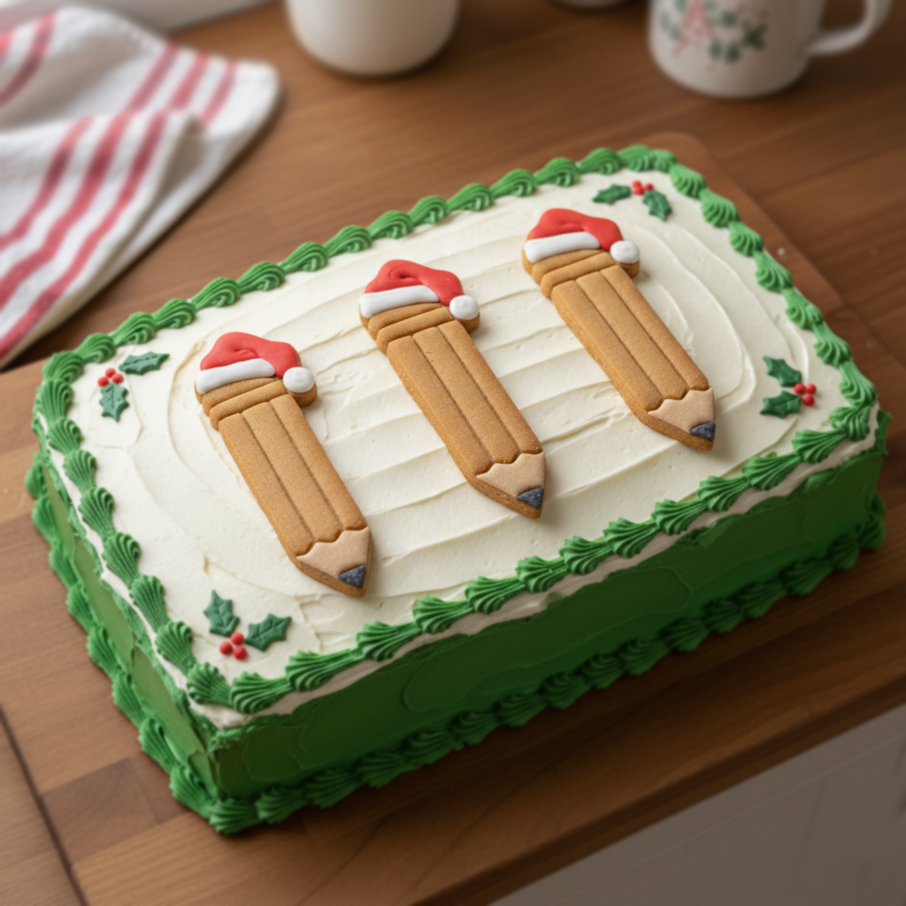 Pencil with Santa Hat