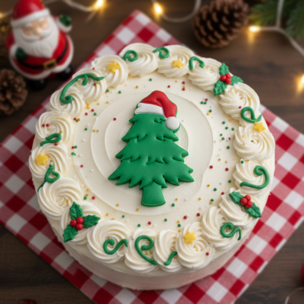 Christmas Tree with Santa Hat