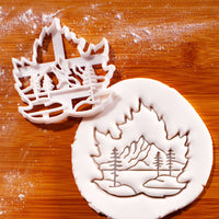 Maple Leaf with Mountains