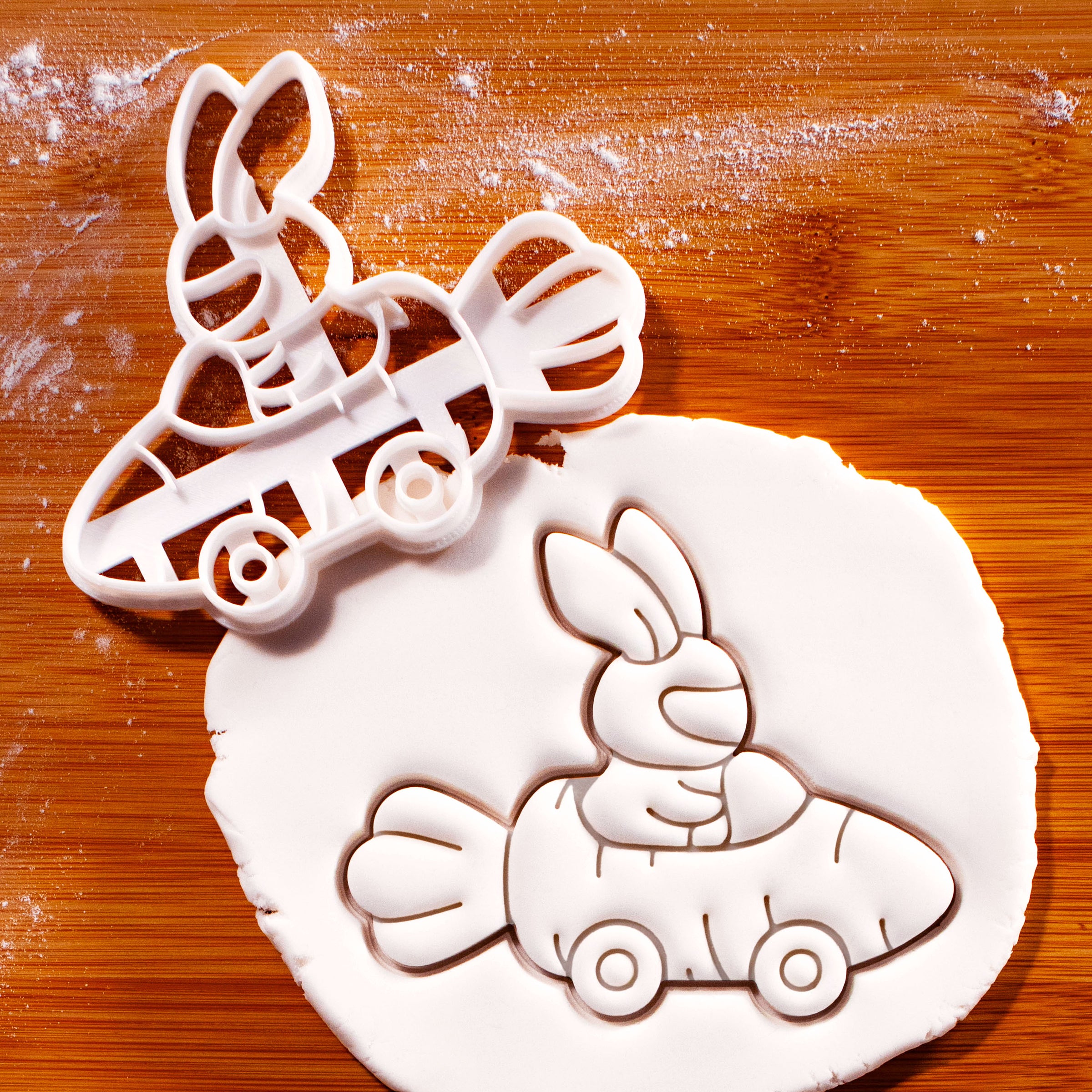 Speedy Bunny with Helmet in Racing Carrot Car