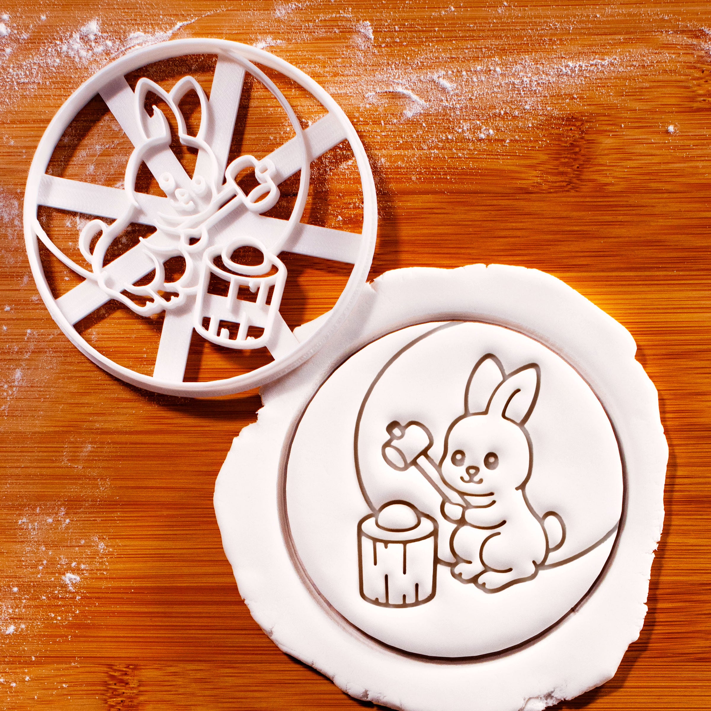 Moon Rabbit Making Mochi