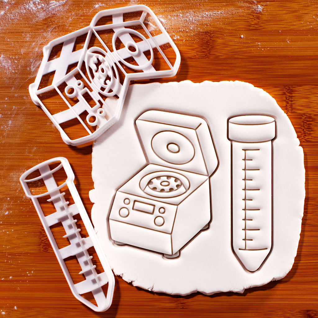 Centrifuge Machine & Tube Cookie Cutters – Science Lab Set – Bakerlogy