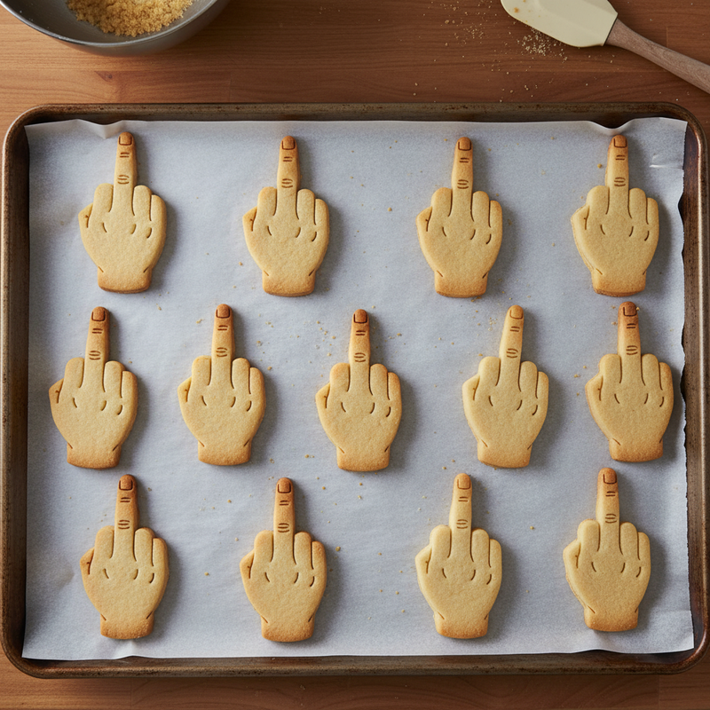 Middle Finger Cookie Cutter – Rude Gesture Novelty Baking Mould – Bakerlogy