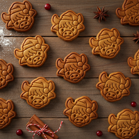 Christmas Highland Cow Face Mini Set