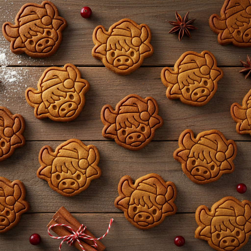 Christmas Highland Cow Face Mini Set