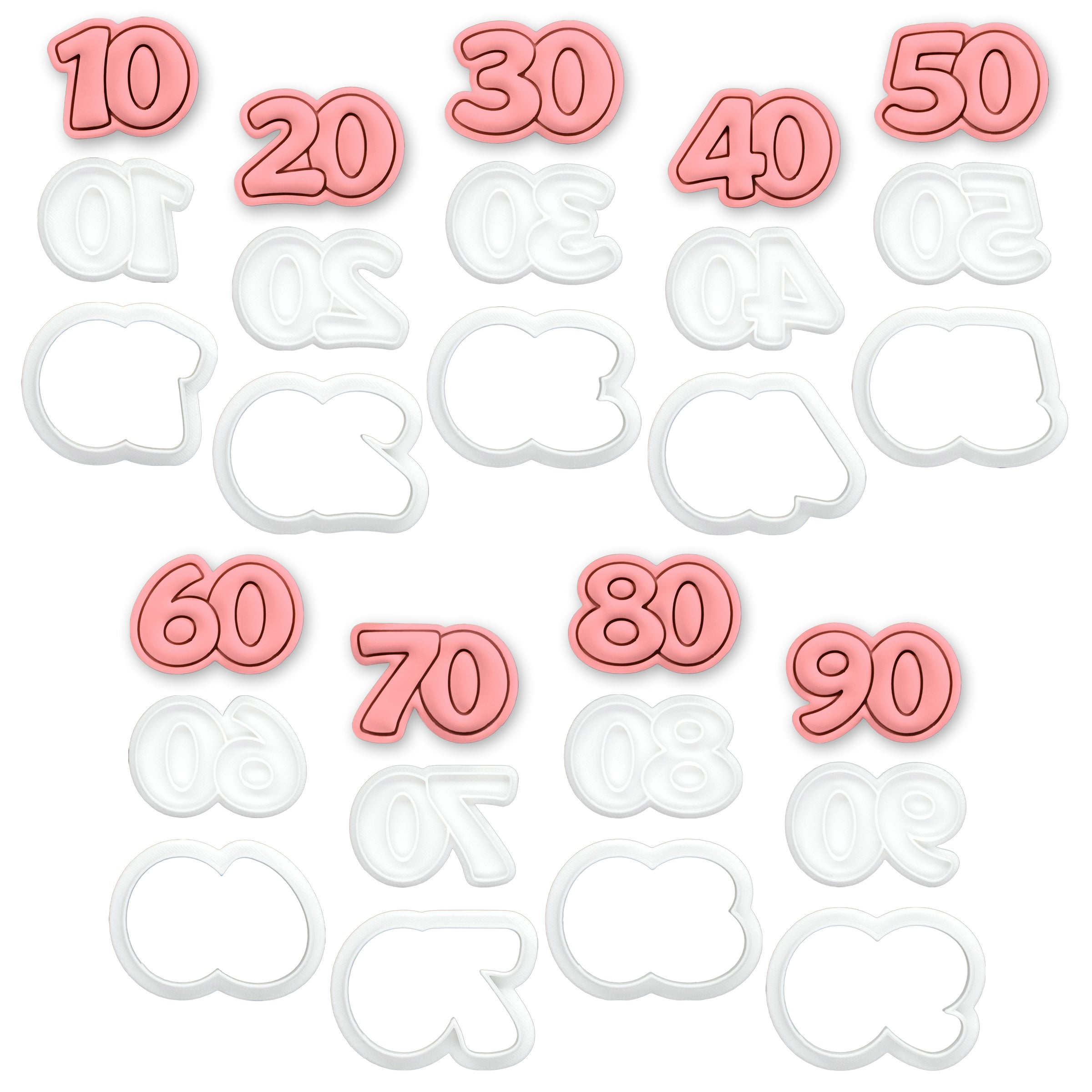 Number Mini Cutter & Stamp (10 - 90)