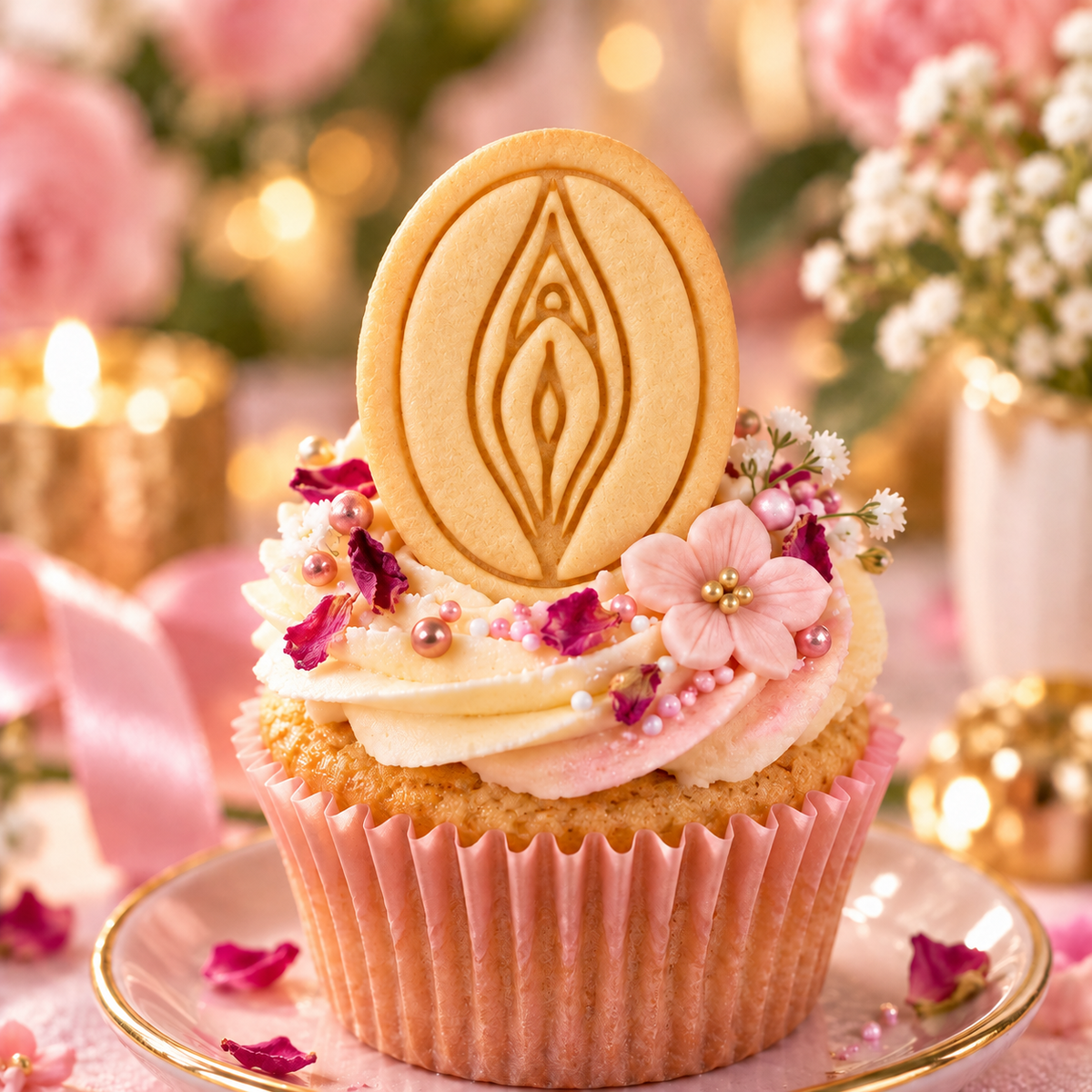 vulva mini cookie cupcake topper