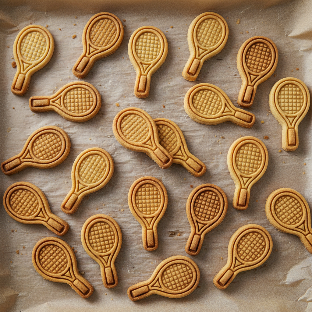 Baking Racket Tennis Racket Mini Cookie Cutter & Stamp Set – Sports Baking 🎾 – Bakerlogy