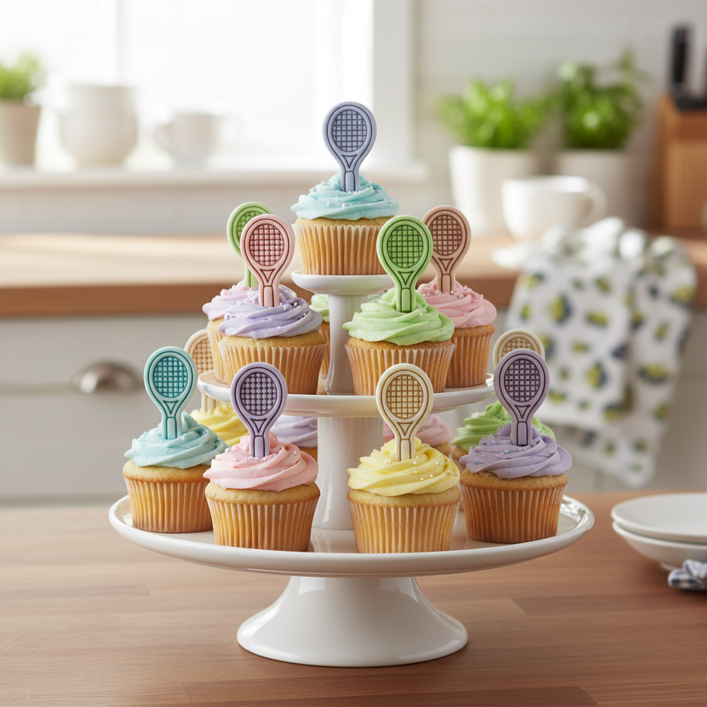 Baking Racket Tennis Racket Mini Cookie Cutter & Stamp Set – Sports Baking 🎾 – Bakerlogy