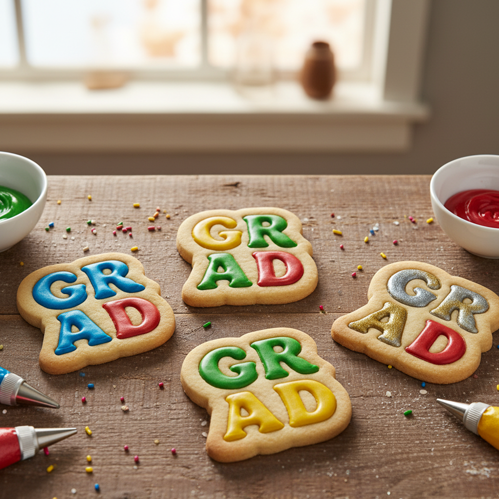 Grad in Cursive & Block Letters