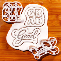 Grad in Cursive & Block Letters