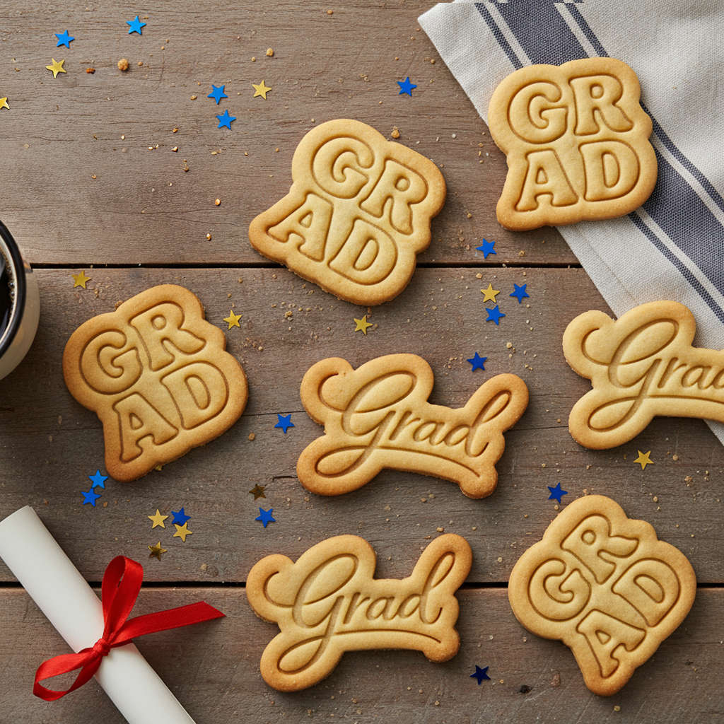 Grad in Cursive & Block Letters