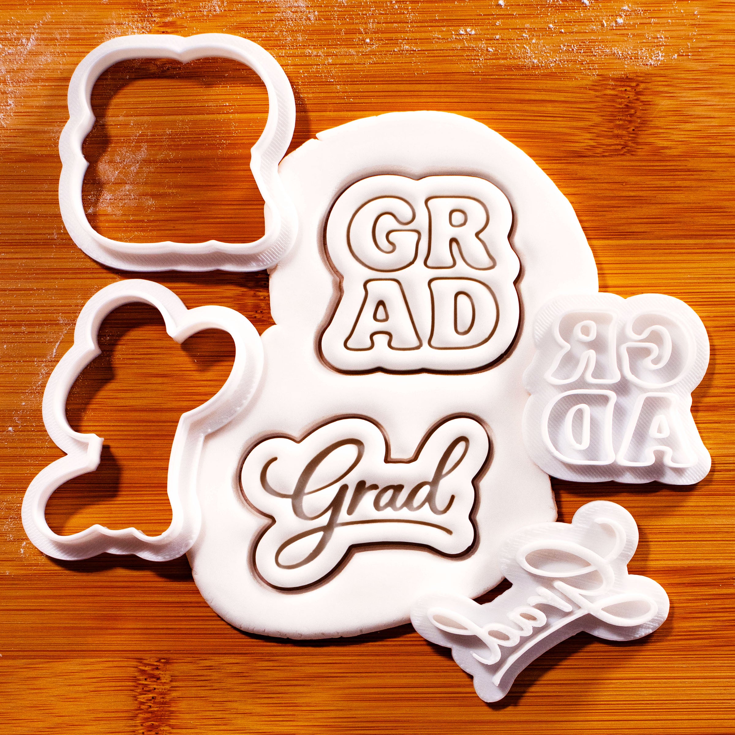 Grad in Cursive & Block Letters Mini Set