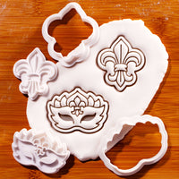 Mardi Gras Mask & Fleur De Lis Mini Set