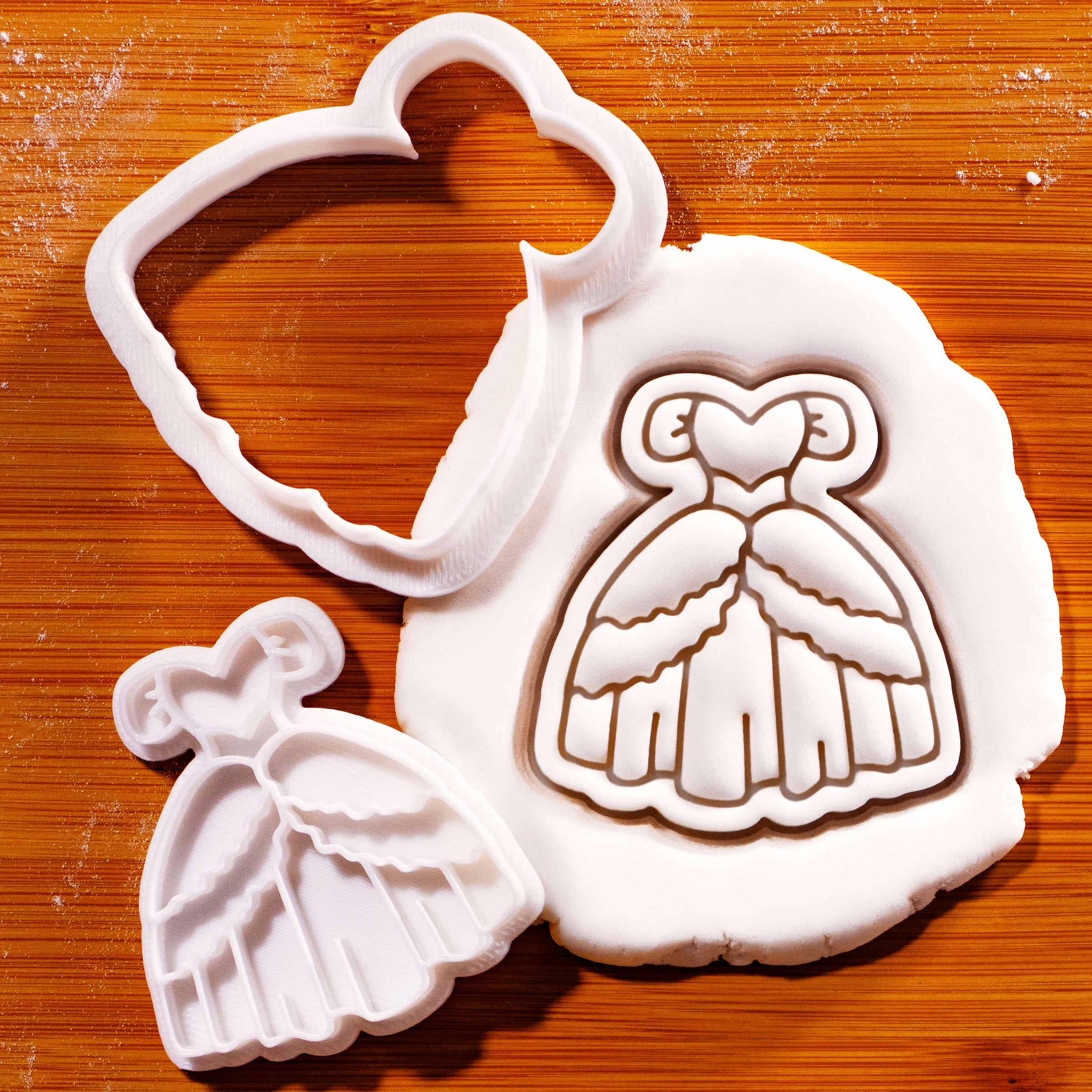 Princess Dress Mini Cookie Cutter & Stamp – Fairy Tale Gown – Bakerlogy