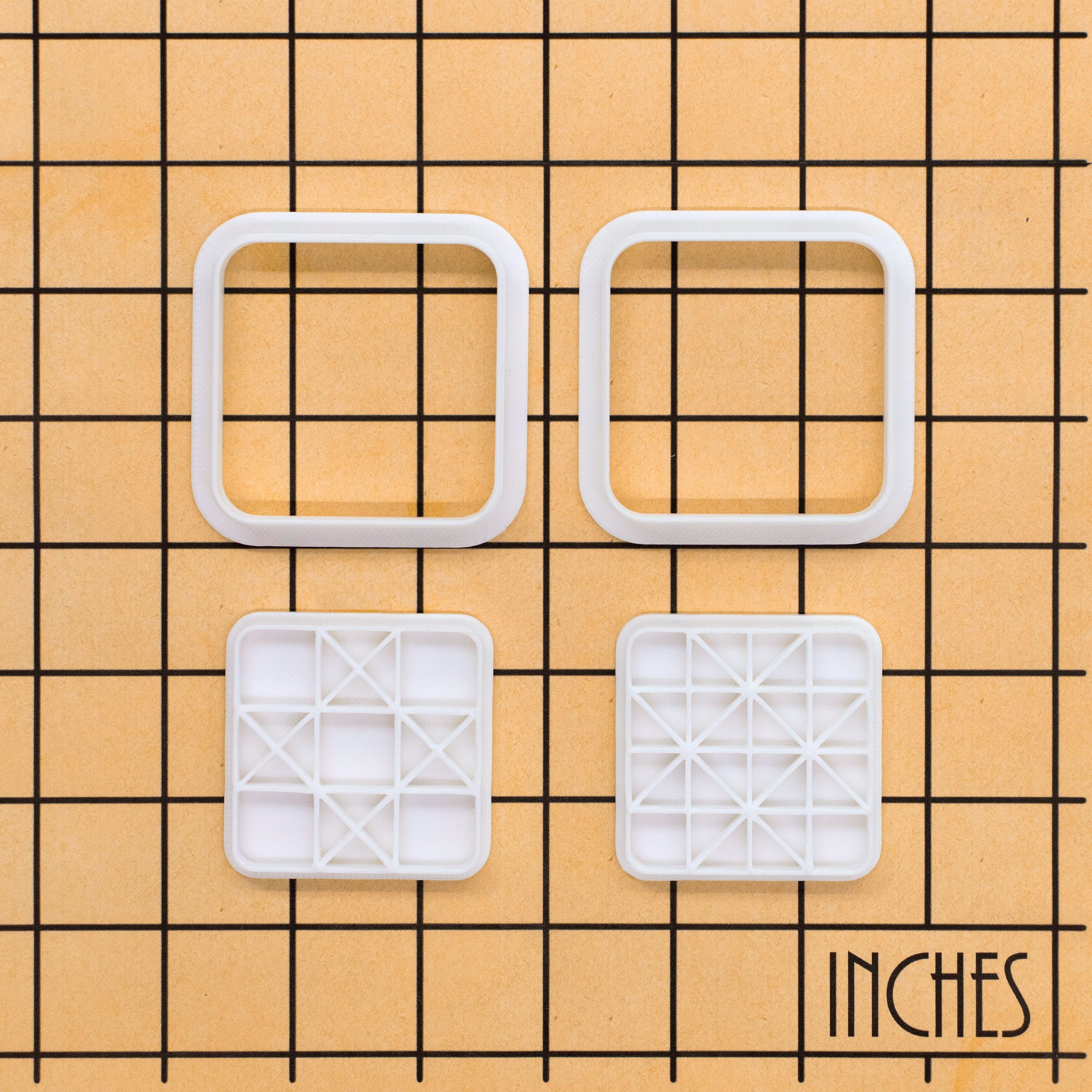 Set of 2 Quilt Block Mini Cookie Cutters & Stamps Set – Ohio Star & Ribbon Star