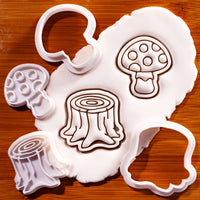 Set of 2 Mushroom & Tree Stump Mini Set