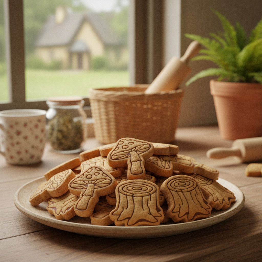 Toadstool & Tree Stump Mini Cookie Cutter & Stamp Set