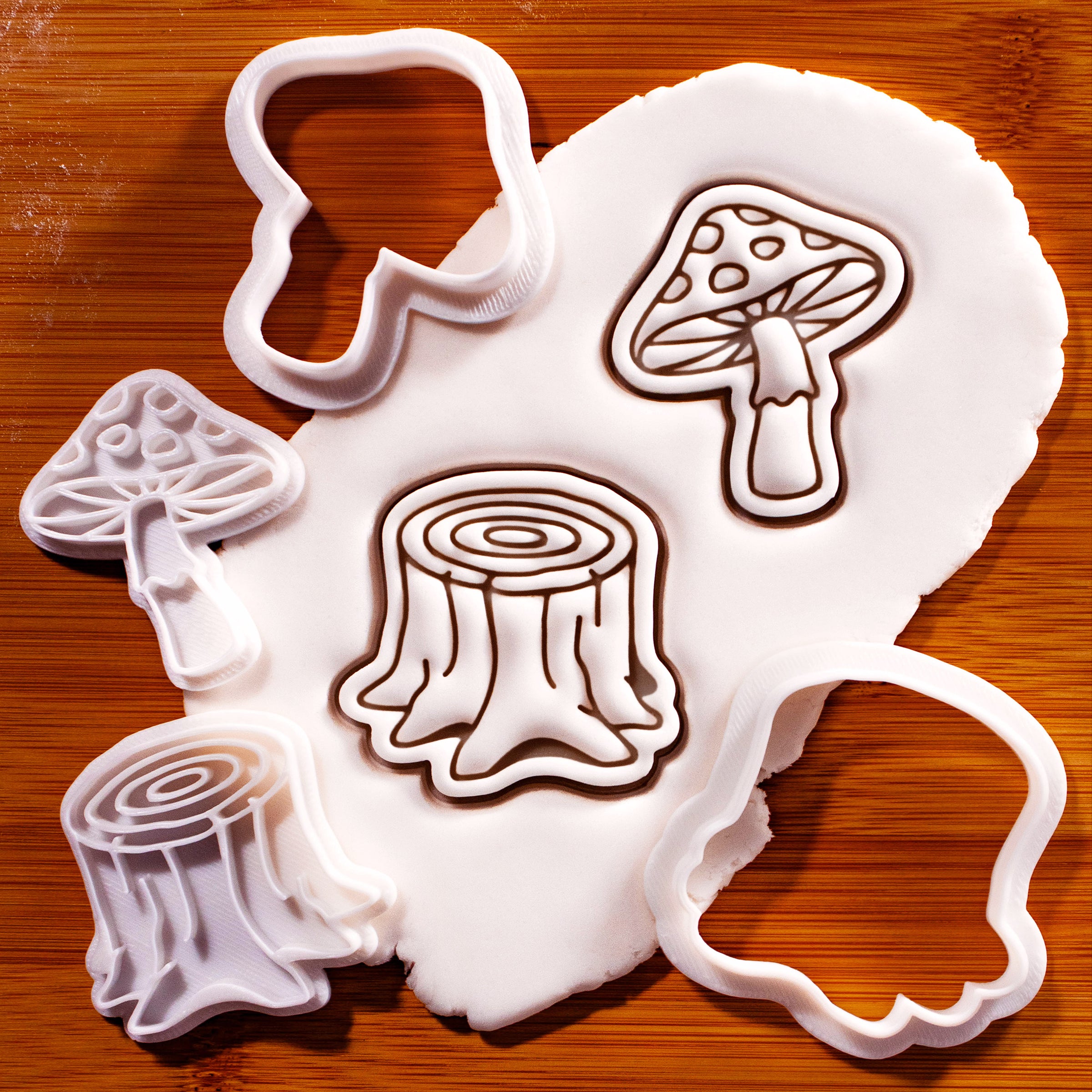 Toadstool & Tree Stump Mini Cookie Cutter & Stamp Set