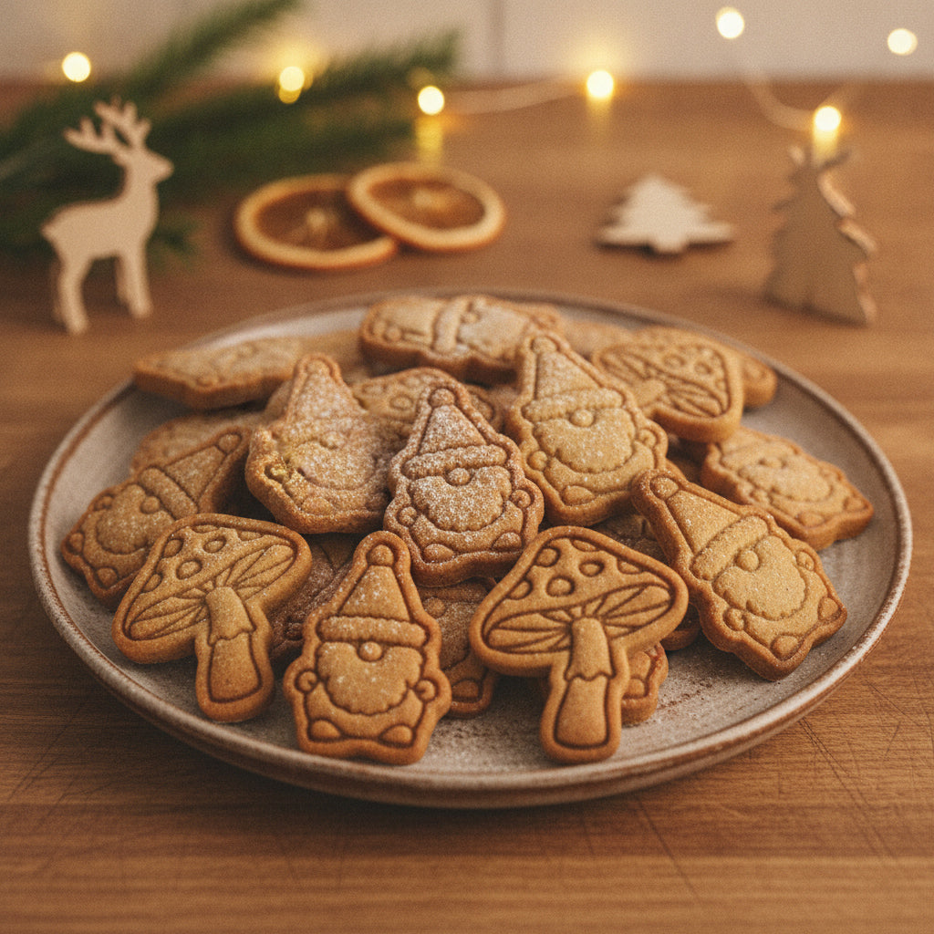 Toadstool & Christmas Gnome Mini Cookie Cutter & Stamp Set