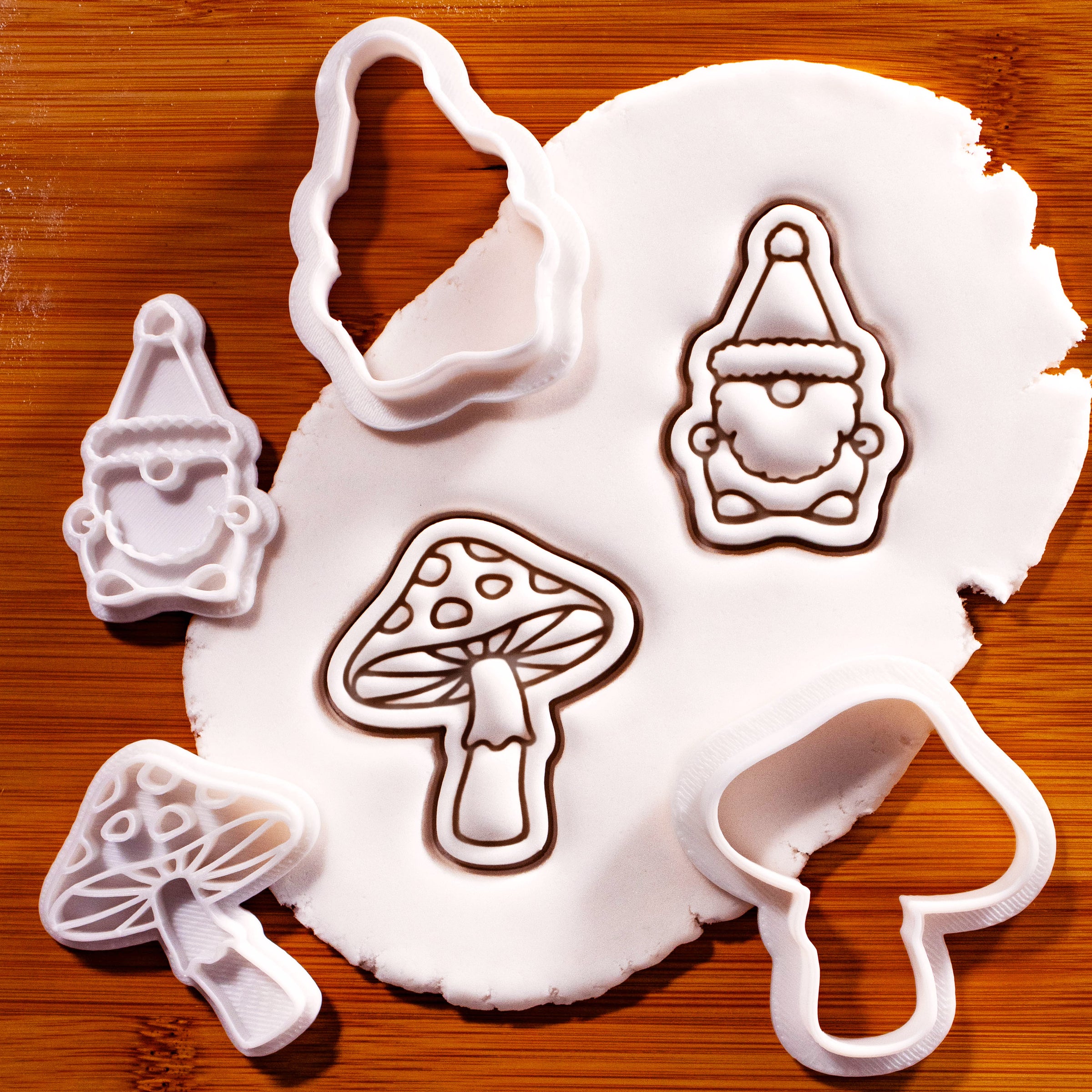 Toadstool & Christmas Gnome Mini Cookie Cutter & Stamp Set