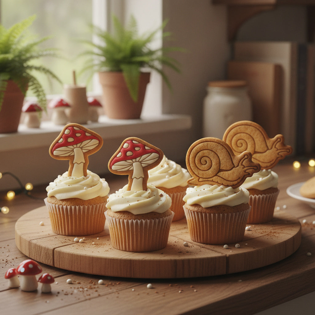 Toadstool & Garden Snail Mini Cookie Cutter & Stamp Set