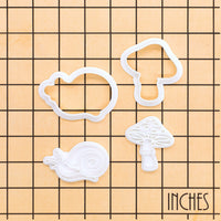 Toadstool & Garden Snail Mini Cookie Cutter & Stamp Set