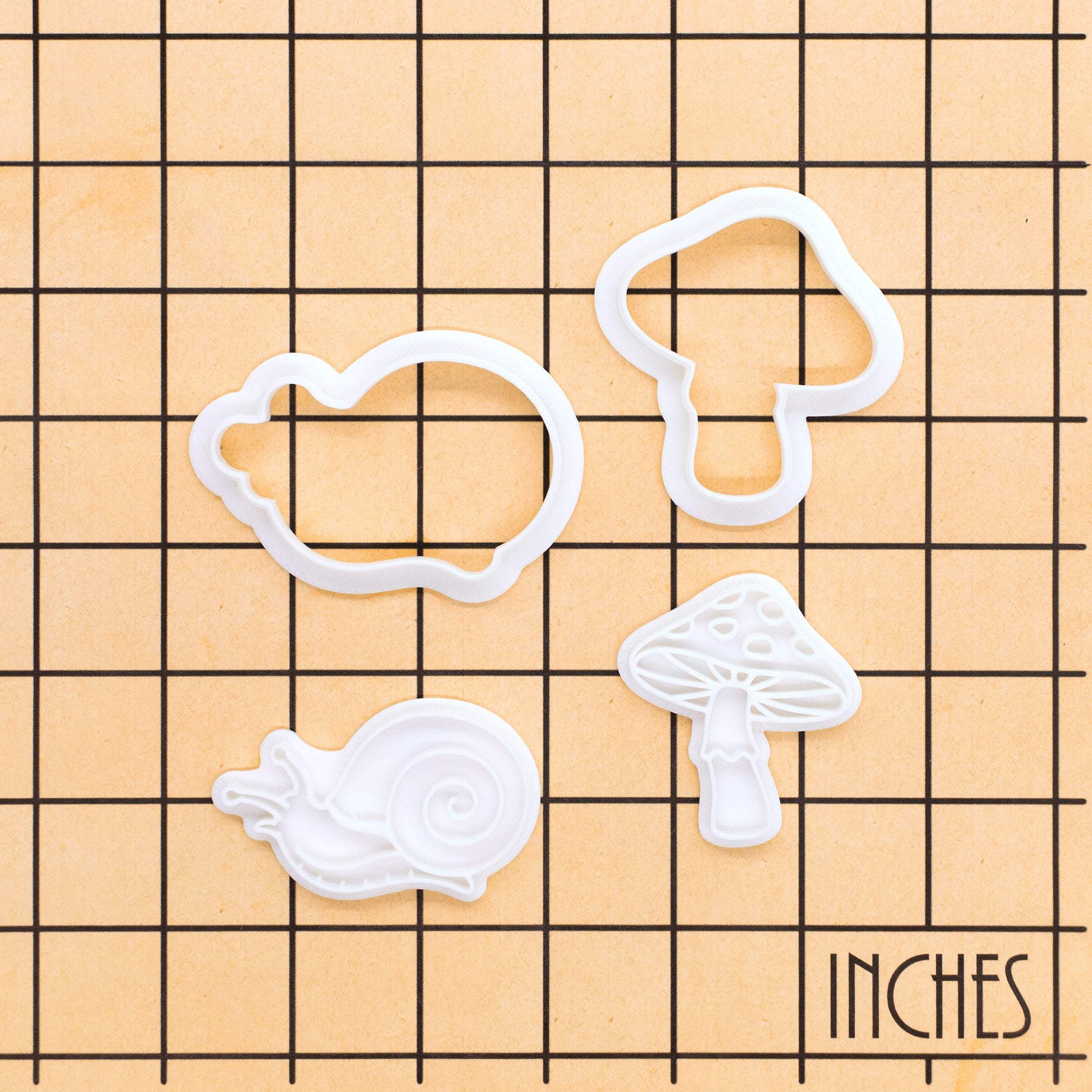 Toadstool & Garden Snail Mini Cookie Cutter & Stamp Set