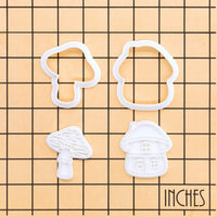 Toadstool & Mushroom Cottage Mini Cookie Cutter & Stamp Set