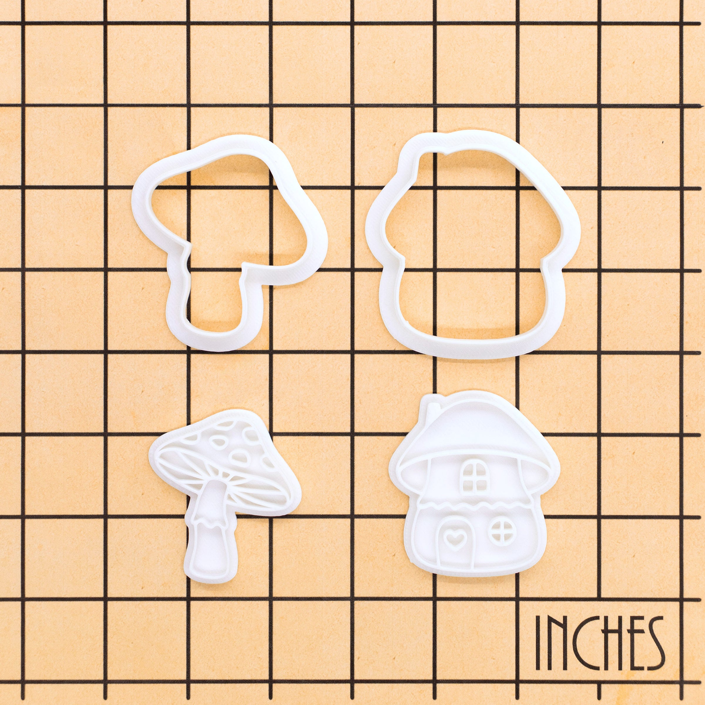 Toadstool & Mushroom Cottage Mini Cookie Cutter & Stamp Set