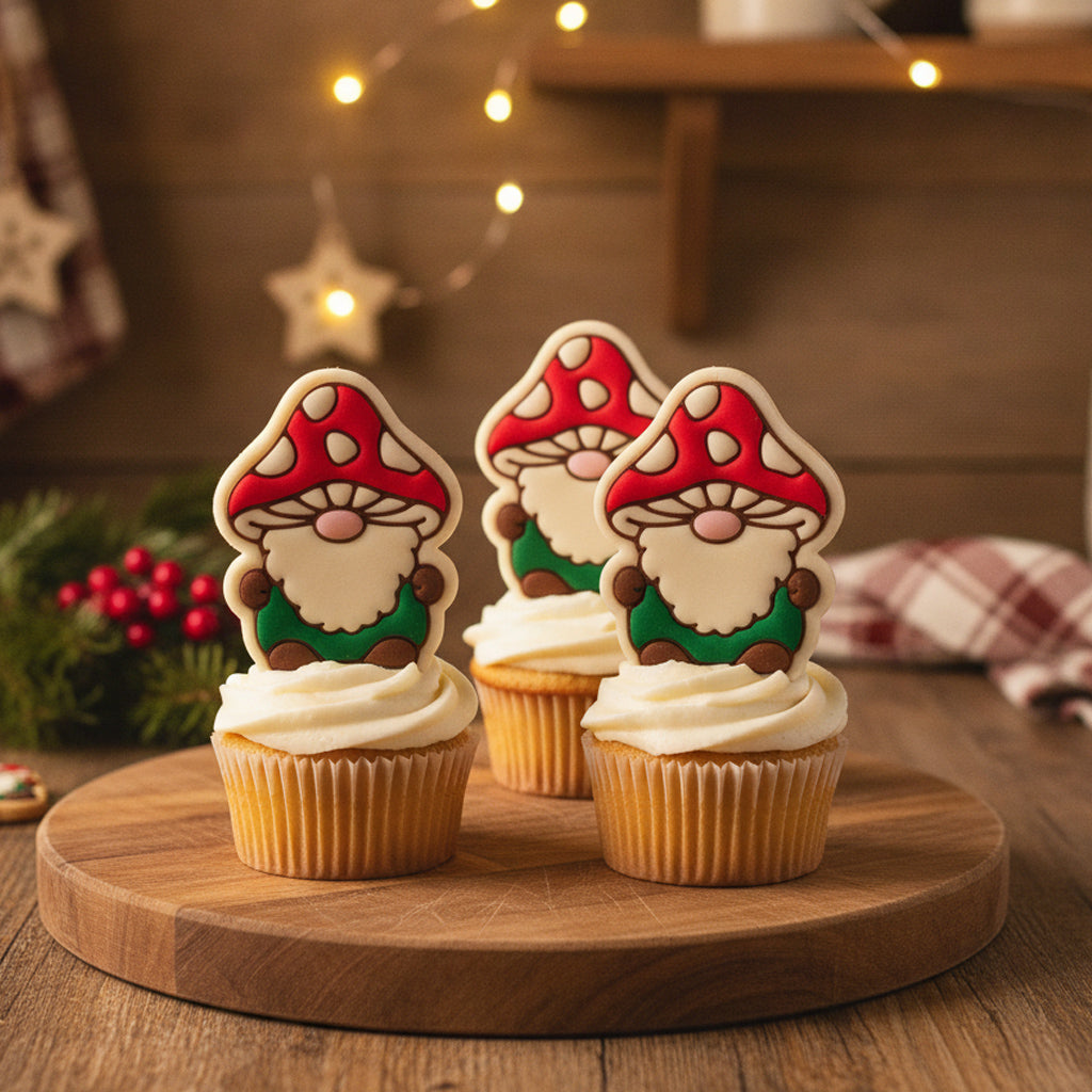 Mushroom Gnome Mini Cookie Cutter & Stamp Set