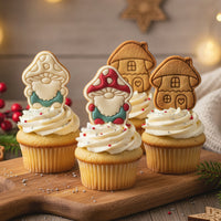 Mushroom Cottage & Mushroom Gnome Mini Cookie Cutter & Stamp Set