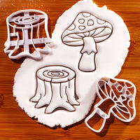 Set of 2 Toadstool & Tree Stump Cookie Cutters