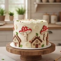 Set of 2 Toadstool & Cottage House Cookie Cutters
