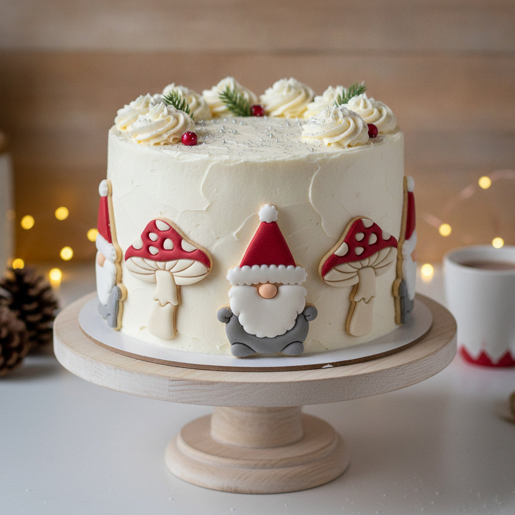 Set of 2 Toadstool & Christmas Gnome Cookie Cutters