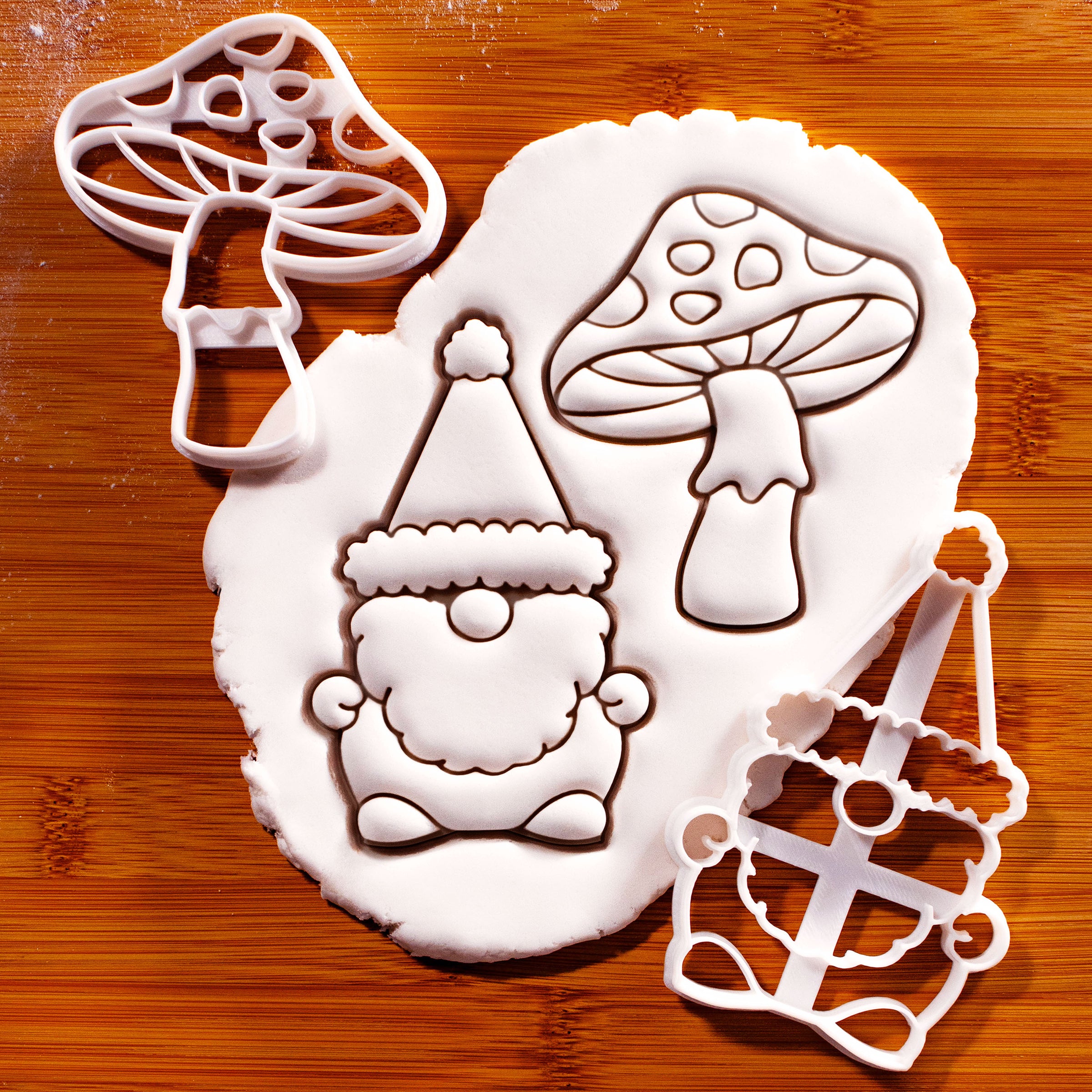 Set of 2 Toadstool & Christmas Gnome Cookie Cutters