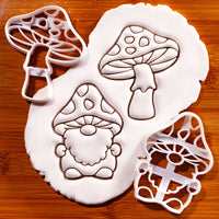 Set of 2 Toadstool & Mushroom Gnome Cookie Cutters