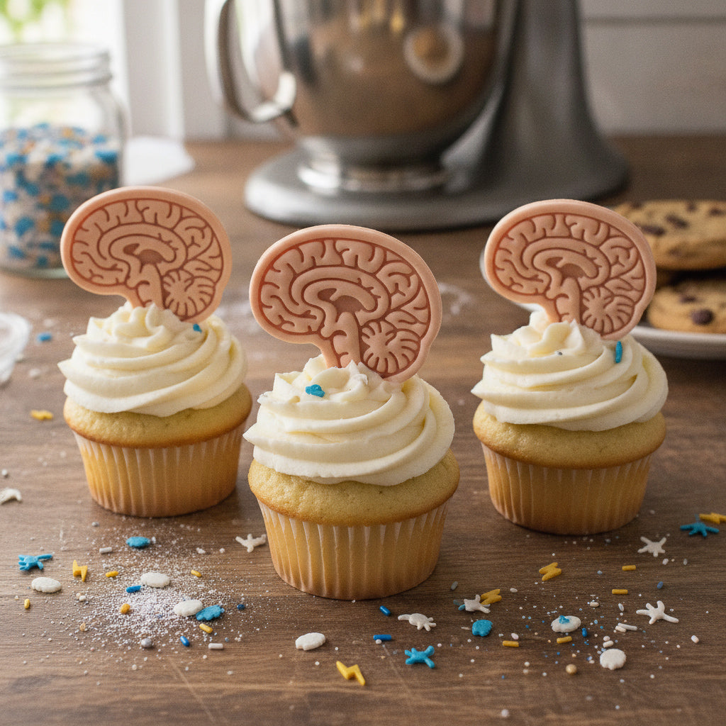Sagittal View Brain Mini Cookie Cutter & Stamp Set