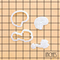 Set of 2 Sagittal Brain & Neuron Mini Cookie Cutter & Stamp Set