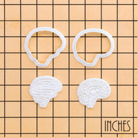Set of 2 Sagittal & Lateral Brain Mini Cookie Cutter & Stamp Set