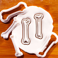 Set of 2 Femur & Tibia Bone Mini Cookie Cutter & Stamp Set