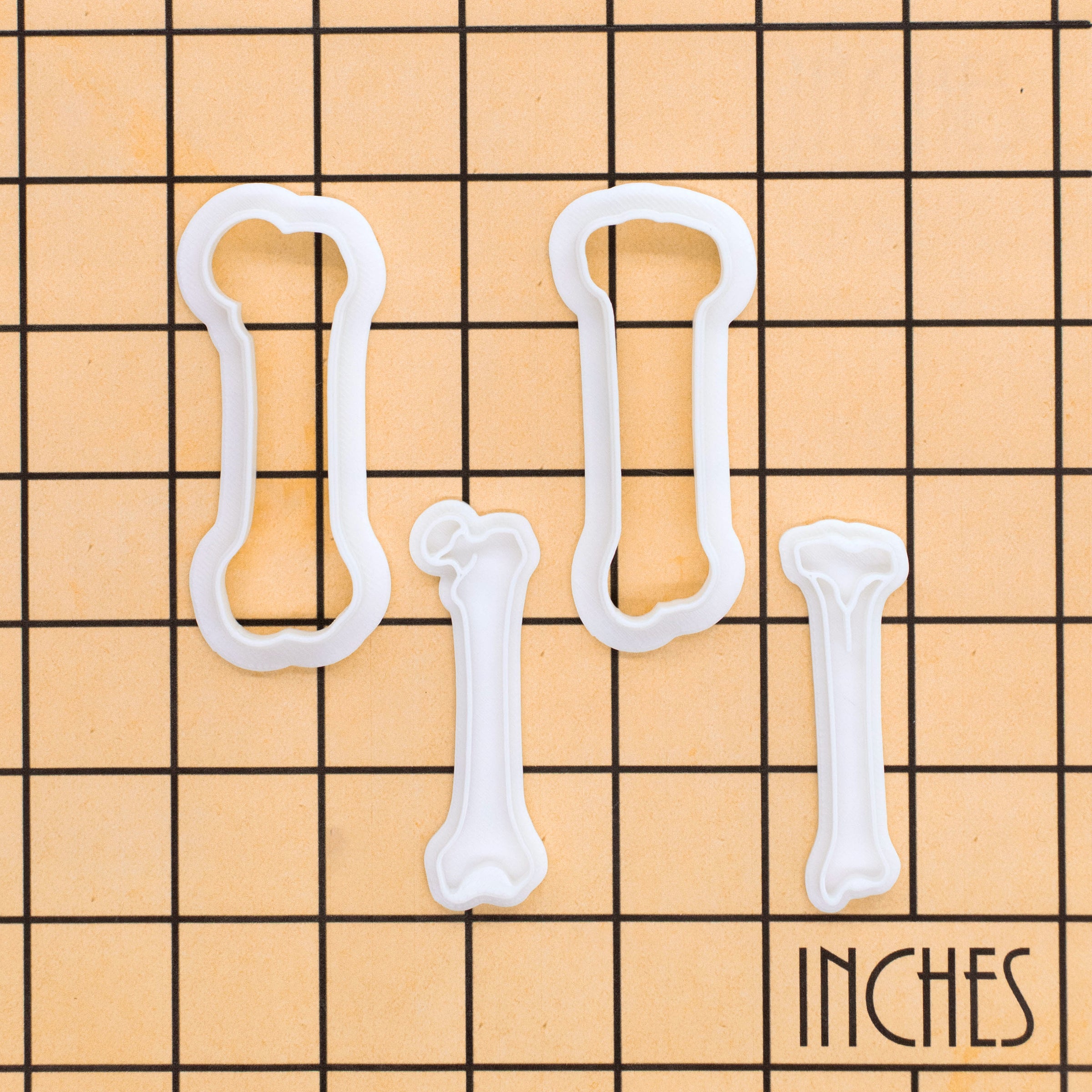 Set of 2 Femur & Tibia Bone Mini Cookie Cutter & Stamp Set