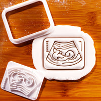 Pregnancy Ultrasound Scan Mini Cookie Cutter & Stamp Set