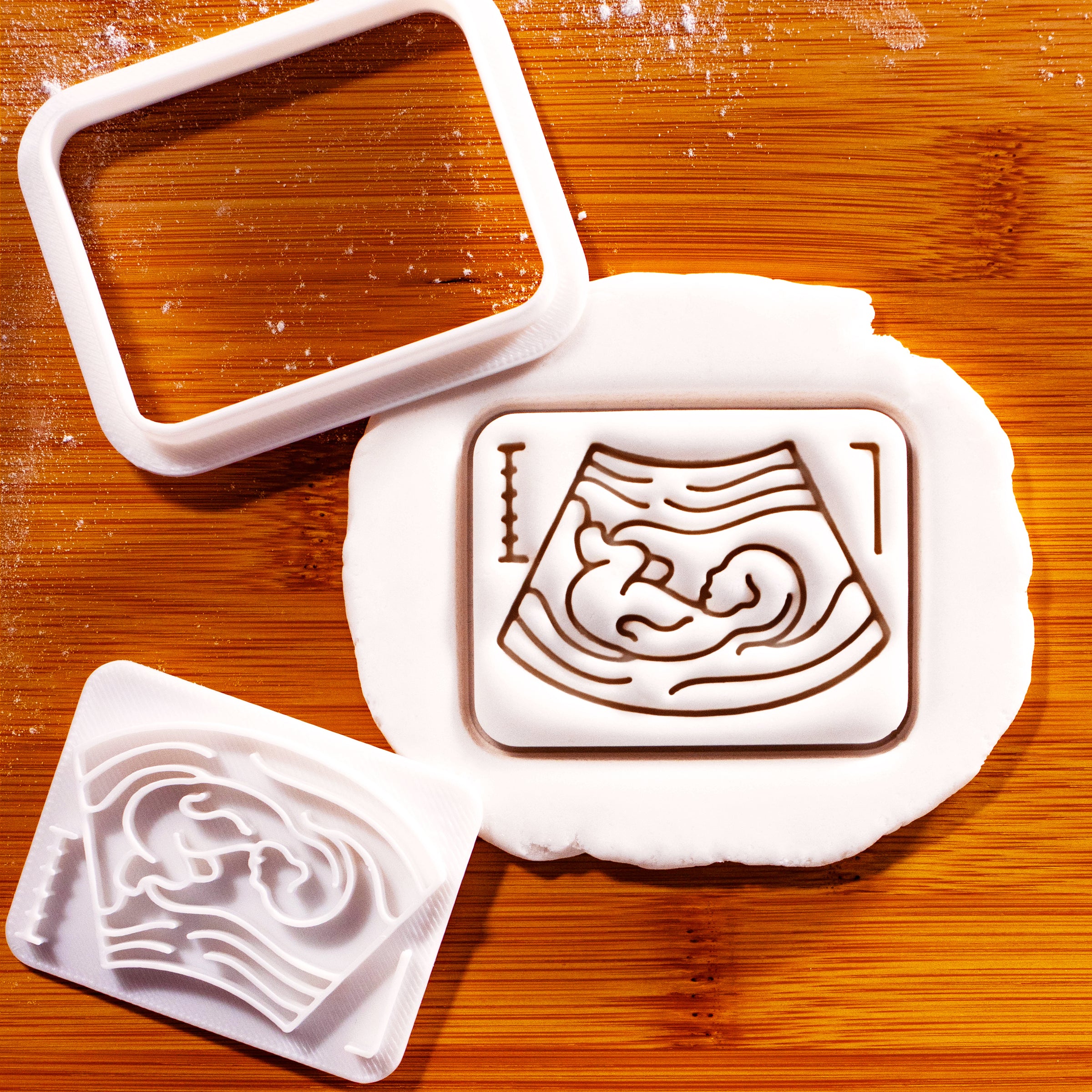Pregnancy Ultrasound Scan Mini Cookie Cutter & Stamp Set