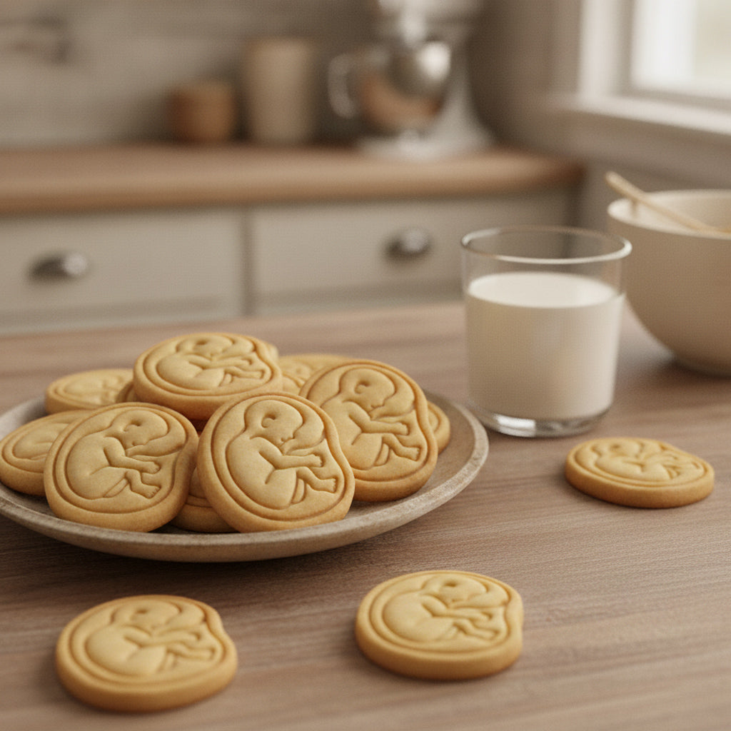Set of 2 Pregnancy Ultrasound & 20 Week Fetal Baby Mini Cookie Cutter & Stamp Set