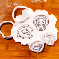 Set of 2 Ball Python Mini Cookie Cutter & Stamp Set